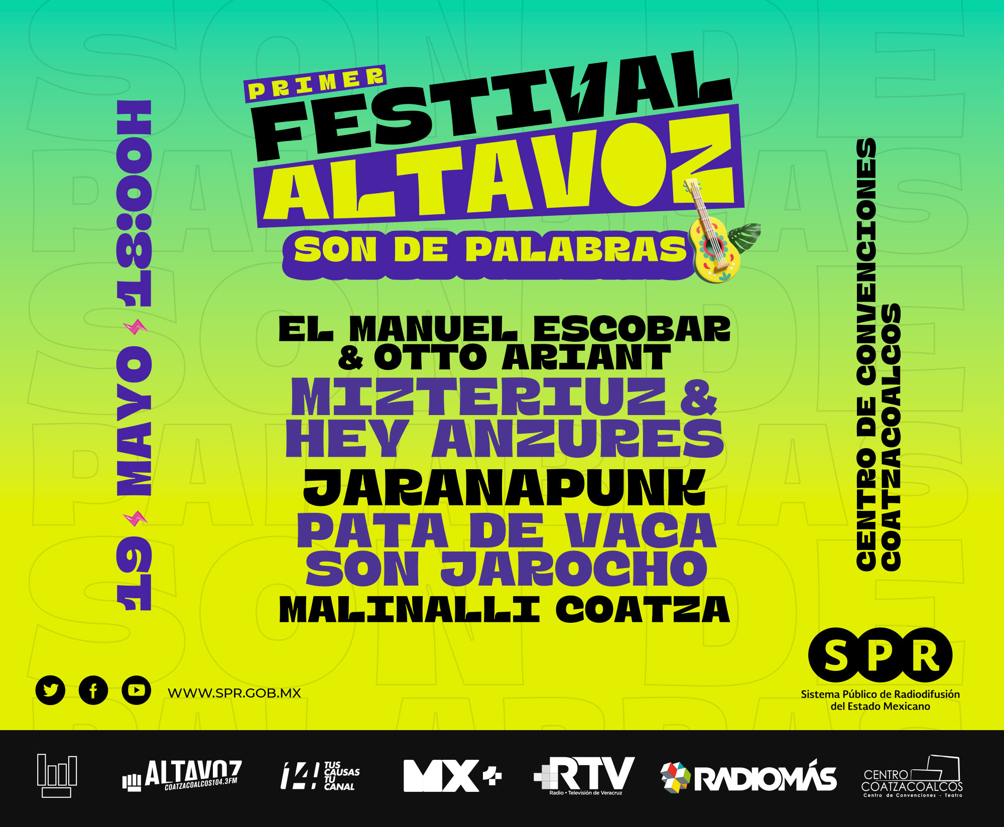 Altavoz Radio celebrará su “Primer Festival Altavoz: Son de Palabras” en Coatzacoalcos, Veracruz, el viernes 19 de mayo