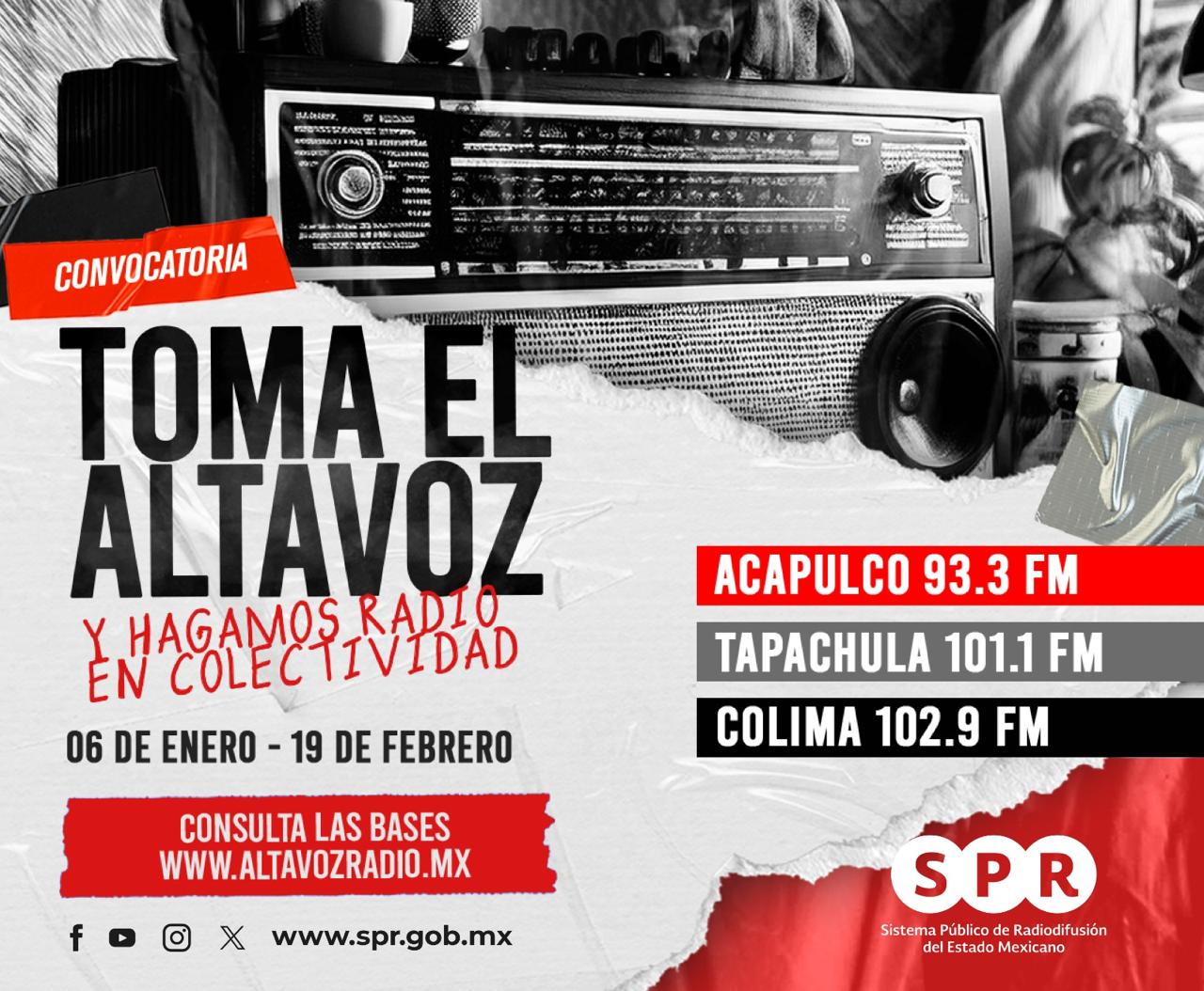 ALTAVOZ RADIO CONVOCA A TAPACHULA, ACAPULCO Y COLIMA PARA LA CREACIÓN DE
CONTENIDOS RADIOFÓNICOS
