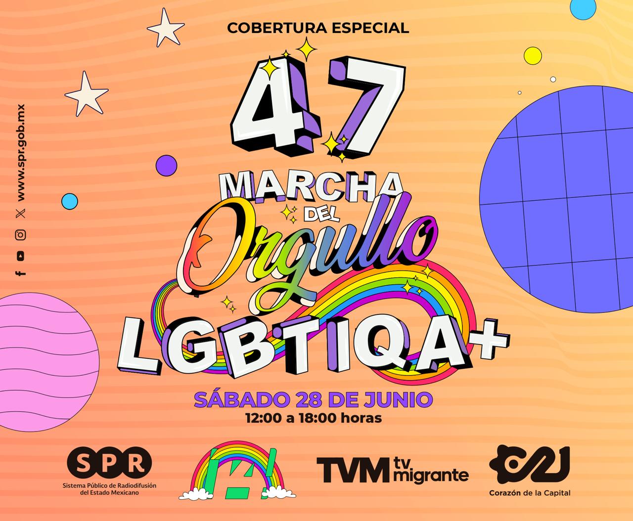 Canal Catorce transmitirá una cobertura especial de la XLVII Marcha del
Orgullo CDMX